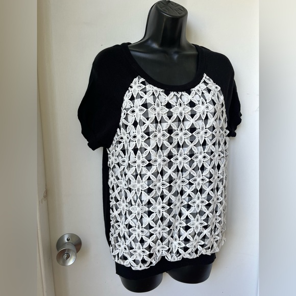 Moth White Geometric Print All Day Wear T-Shirt size M - Picture 5 of 12